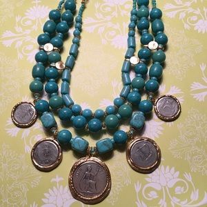🔥 Chico’s Turquoise & Coin Necklace
